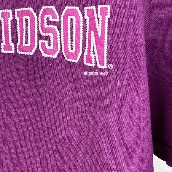 GUC Vintage 00s HARLEY-DAVIDSON Girls Size L Long Sleeve Shirt Top Purple - Picture 2 of 5